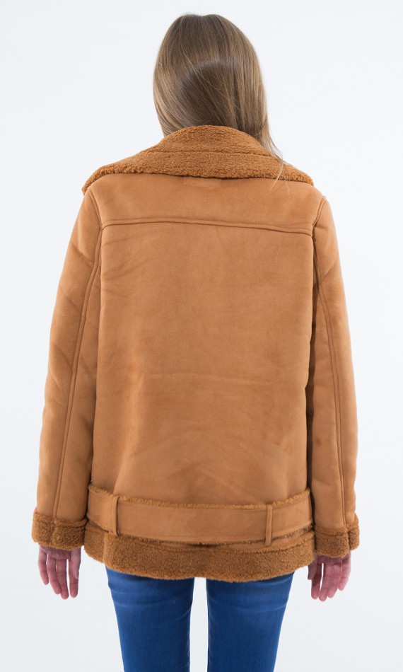 Veste camel style aviateur