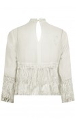 Top white with tulle with fringes