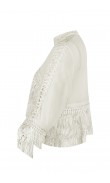 Top white with tulle with fringes