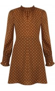 Dress camel polka-dot