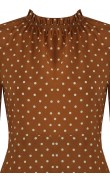 Dress camel polka-dot