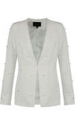 White blazer with pearls