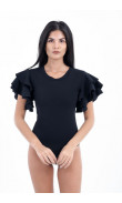 Black body with flared sleeves