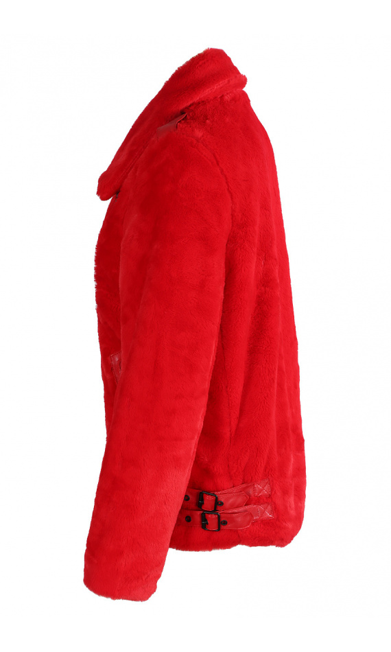 Red jacket fake fur