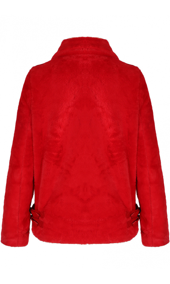 Veste rouge fausse fourrure