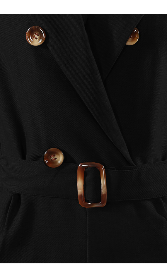 Black combination with buttons and belt