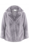 Jacket in grey fake fur