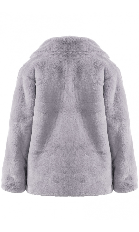 Jacket in grey fake fur