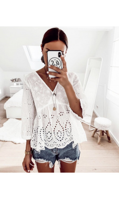 White embroidered blouse