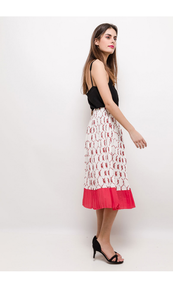 Printed midi skirt