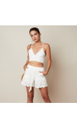 Short blanc avec broderie anglaise