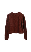 Brown twisted knit sweater