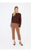 Brown twisted knit sweater