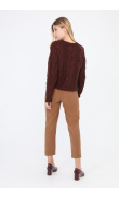 Brown twisted knit sweater