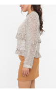 Printed long-sleeved blouse