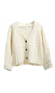 Beige braided knit cardigan