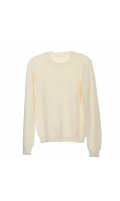 Round neck cream sweater