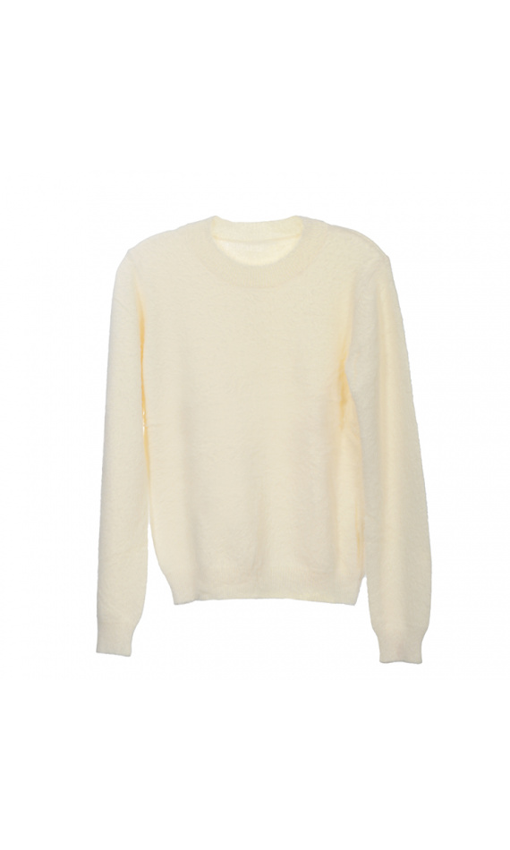 Round neck cream sweater