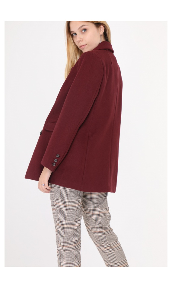 Manteau droit bordeau