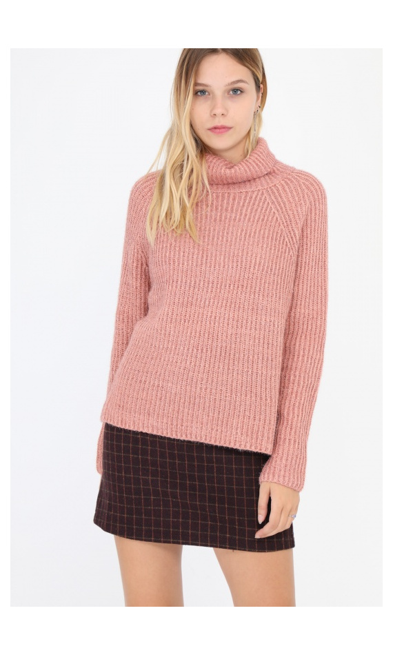 Pink turtleneck sweater