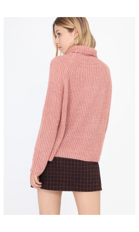 Pink turtleneck sweater