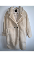 Manteau teddy bear blanc cassé