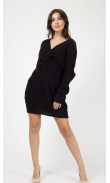 Dress black pullover in stitch with knot