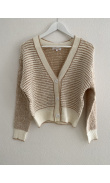 Cardigan maille beige