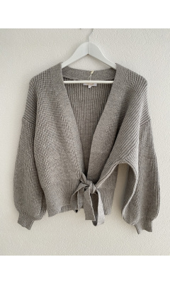 Tie front wrap cardigan - Gray