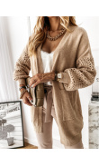 Cardigan with taupe mesh sleeves