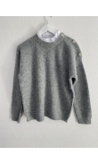 Gray sweater with blouse insert