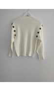 Pull col montant blanc