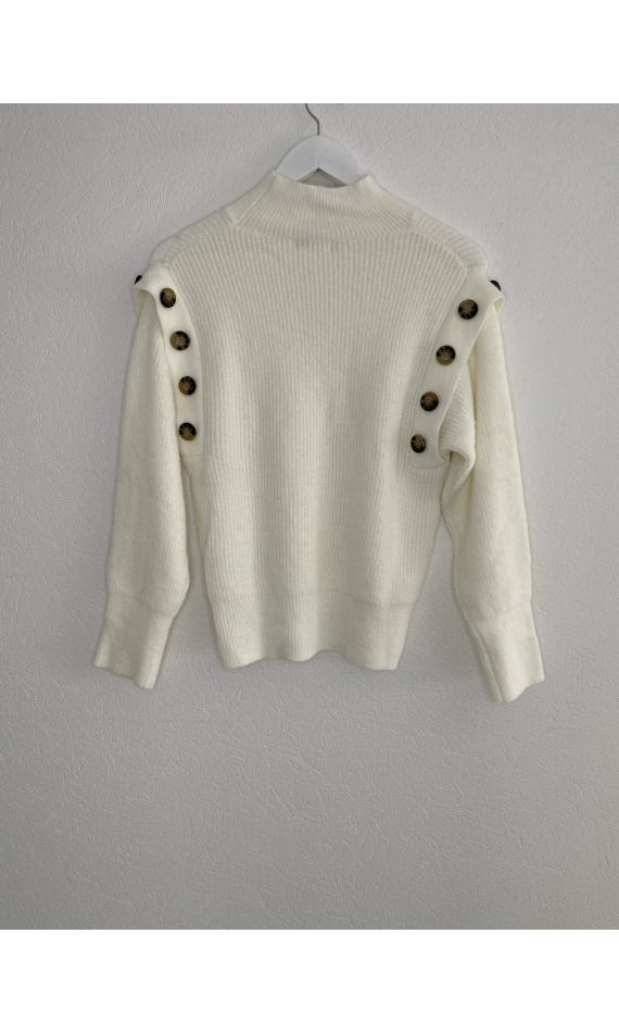 Pull col montant blanc