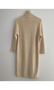 Beige turtleneck sweater dress