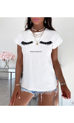 T-shirt with eyelash print