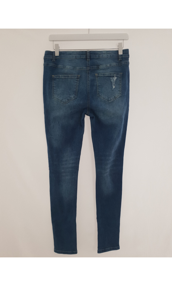 Jean bleu troué slim stretch