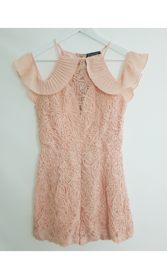 Lace pink culotte suit