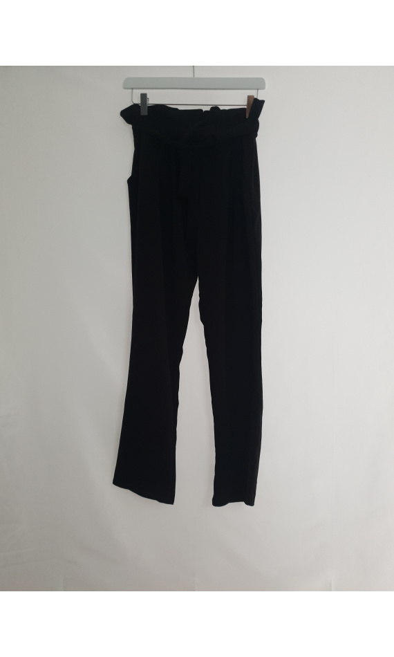 Pantalon cigarette noir taille haute