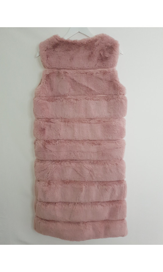 Gilet rose fausse fourrure, sans manches